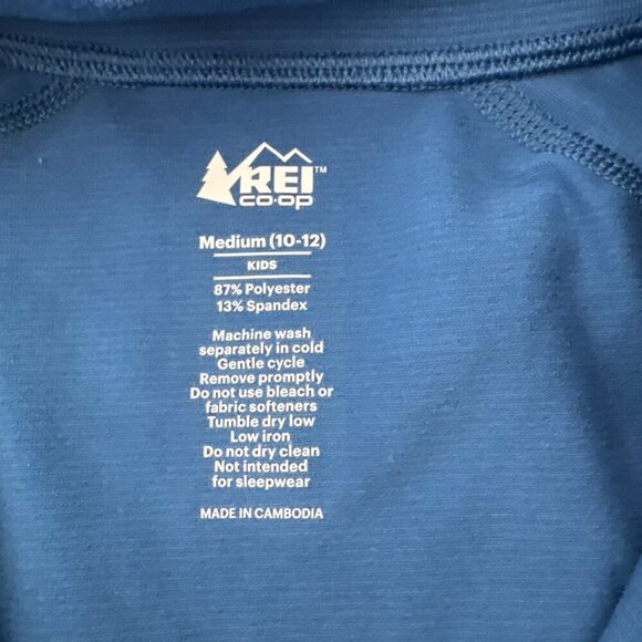 REI Co-Op 1/4 Zip Pullover Shirt Boy's Blue8 Mock Neck Long Sleeve Size M - Picture 4 of 5